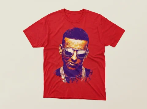 Camiseta roja arte urbano — camiseta estampada de Thor Prints