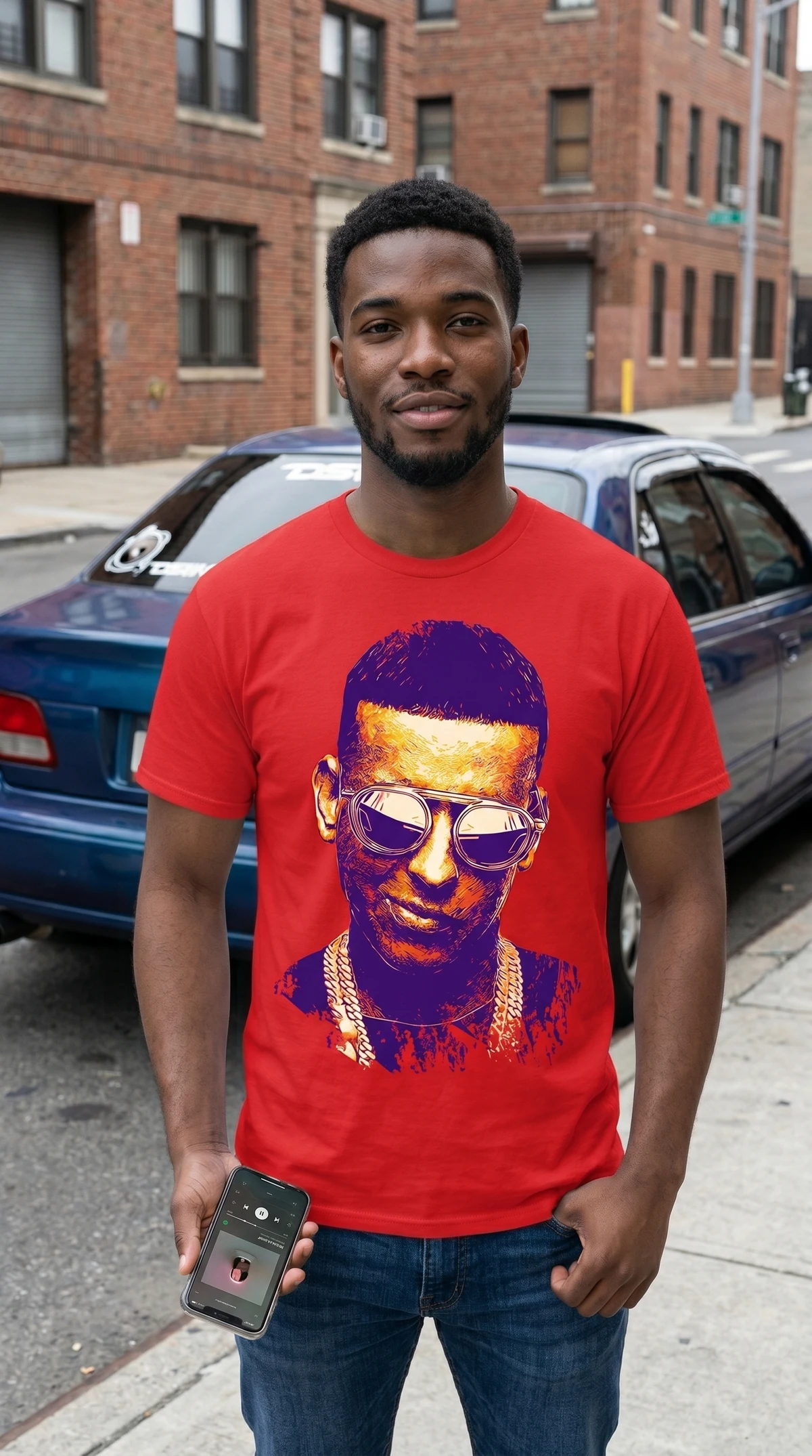Camiseta roja arte urbano — vista 2 de 2