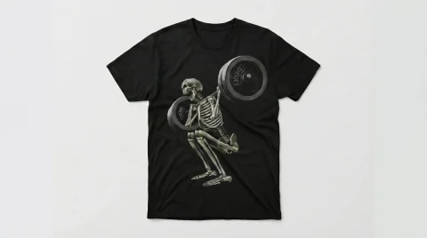 Camiseta Skeleton Gym — camiseta estampada de Thor Prints